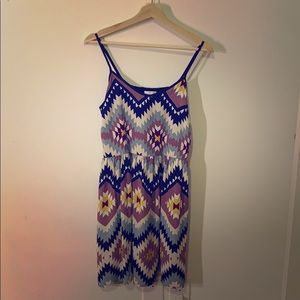 Spaghetti Strapped Dress with Geometric Design